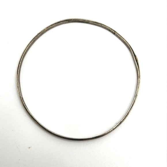 Vintage ALPACA MEXICO Silver Turquoise Inlay Bangle Bracelet Unisex - Picture 6 of 6